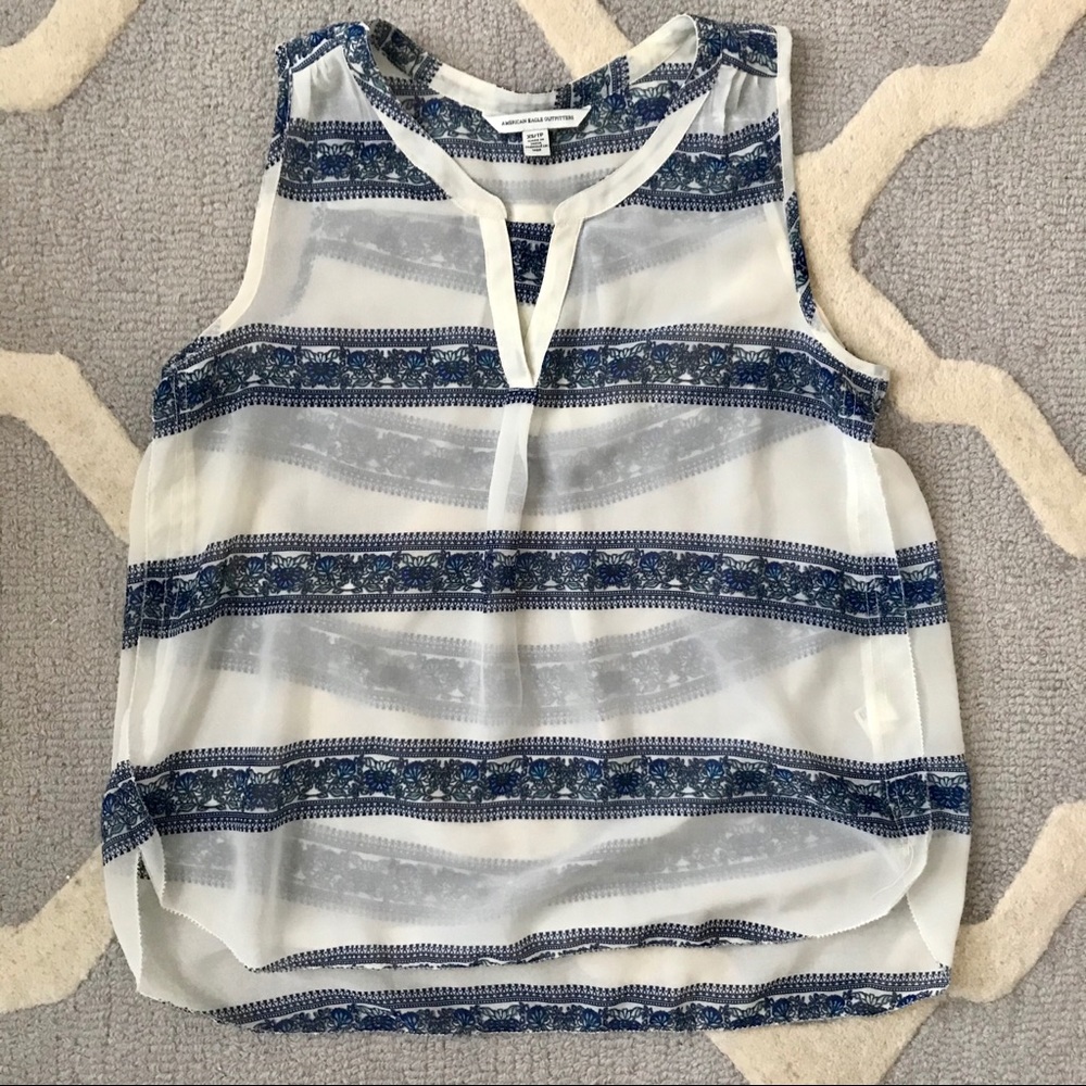 American Eagle Outfitters Sheer Striped Tank Top Size XS